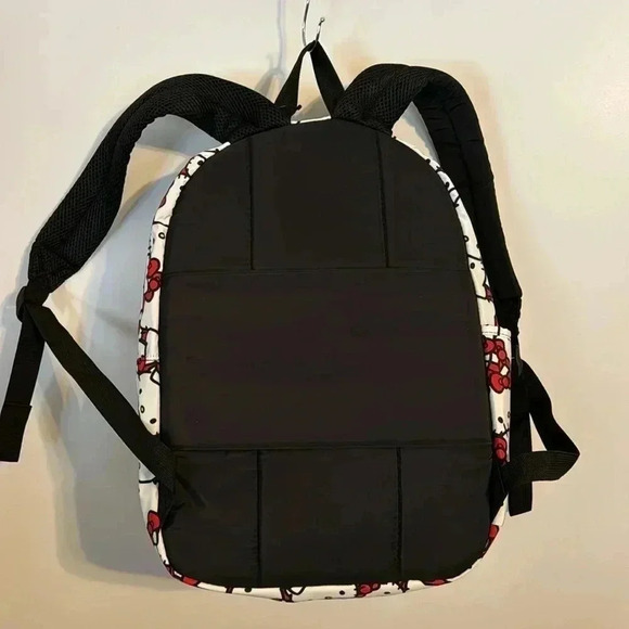 HELLO KITTY BIOWORLD NWT BACK PACK FRONT ZIPPERED POUCH RED/WHITE/BLACK LGE SIZE - Picture 9 of 9